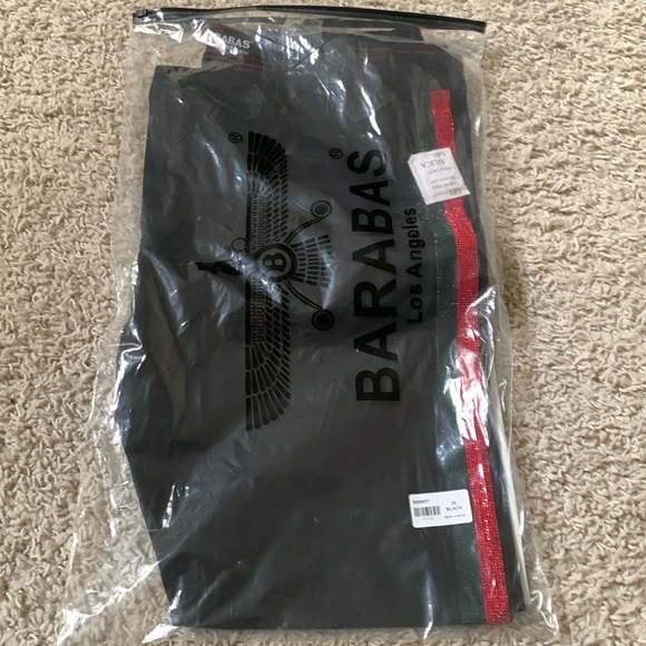 Men’s black jeans with red/green sequence stripes on the side. Barabas size 38 - Picture 1 of 3